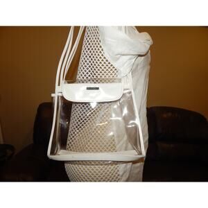 Y2K Donna Karan NewYork Clear Vinyl Double Straps Shoulder Bag